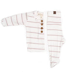 Rose Striped Everything Newborn Top & Bottom | Milk & Baby