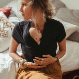 Skin To Skin Kangaroo T-Shirt & Nursing Top | Black | Milk & Baby