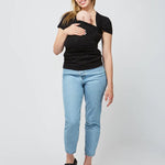 Skin To Skin Kangaroo T-Shirt & Nursing Top | Black | Milk & Baby