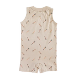 Beige Pocket Playsuit for the Ultimate Summer Vibe in Super Soft Cotton | Milk & Baby