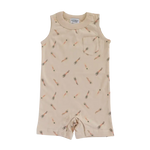 Beige Pocket Playsuit for the Ultimate Summer Vibe in Super Soft Cotton | Milk & Baby