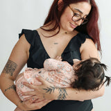 Lace Up Ruffle Neck One Piece Breastfeeding Swimsuit | Milk & Baby