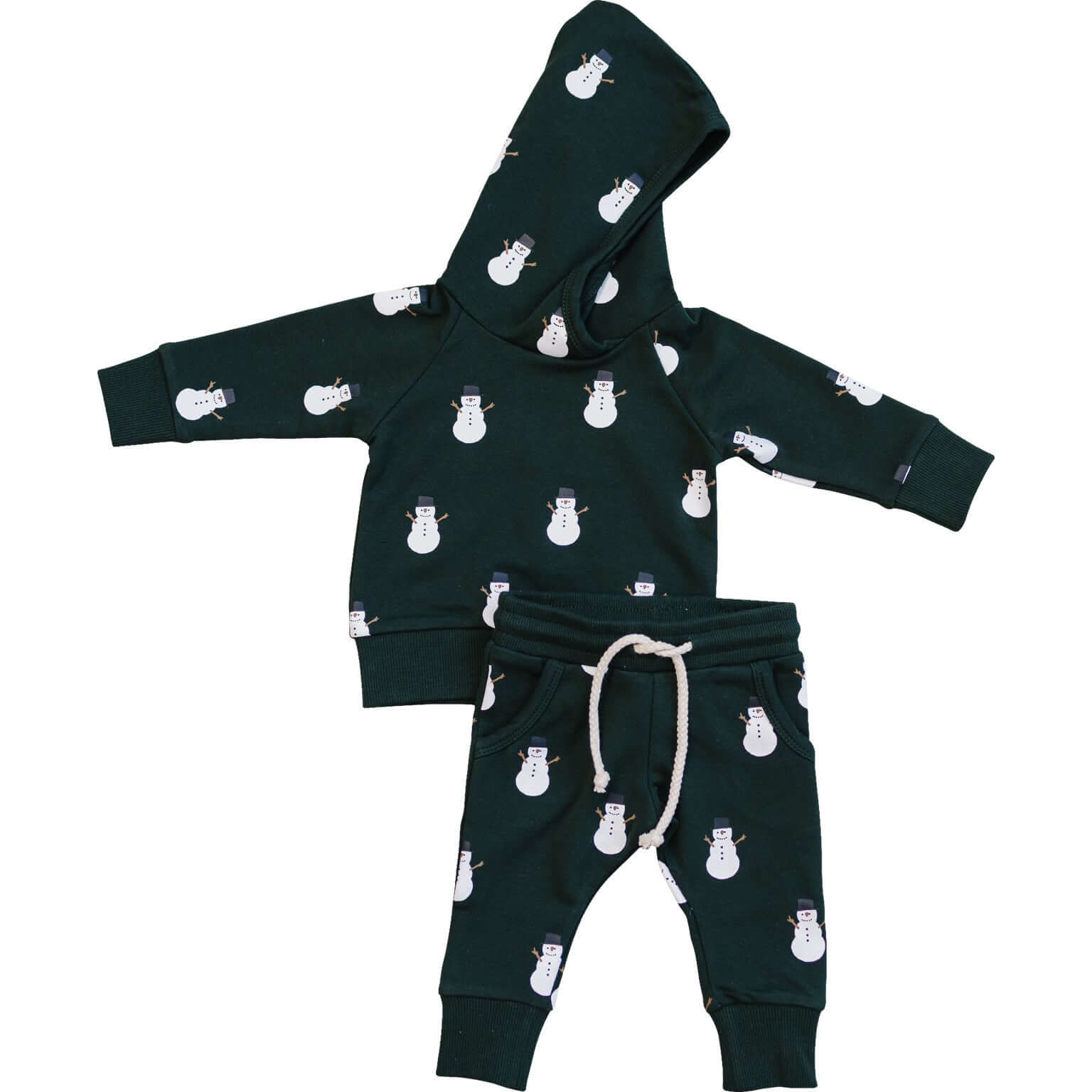Snowman Hooded French Terry Set | Milk & Baby