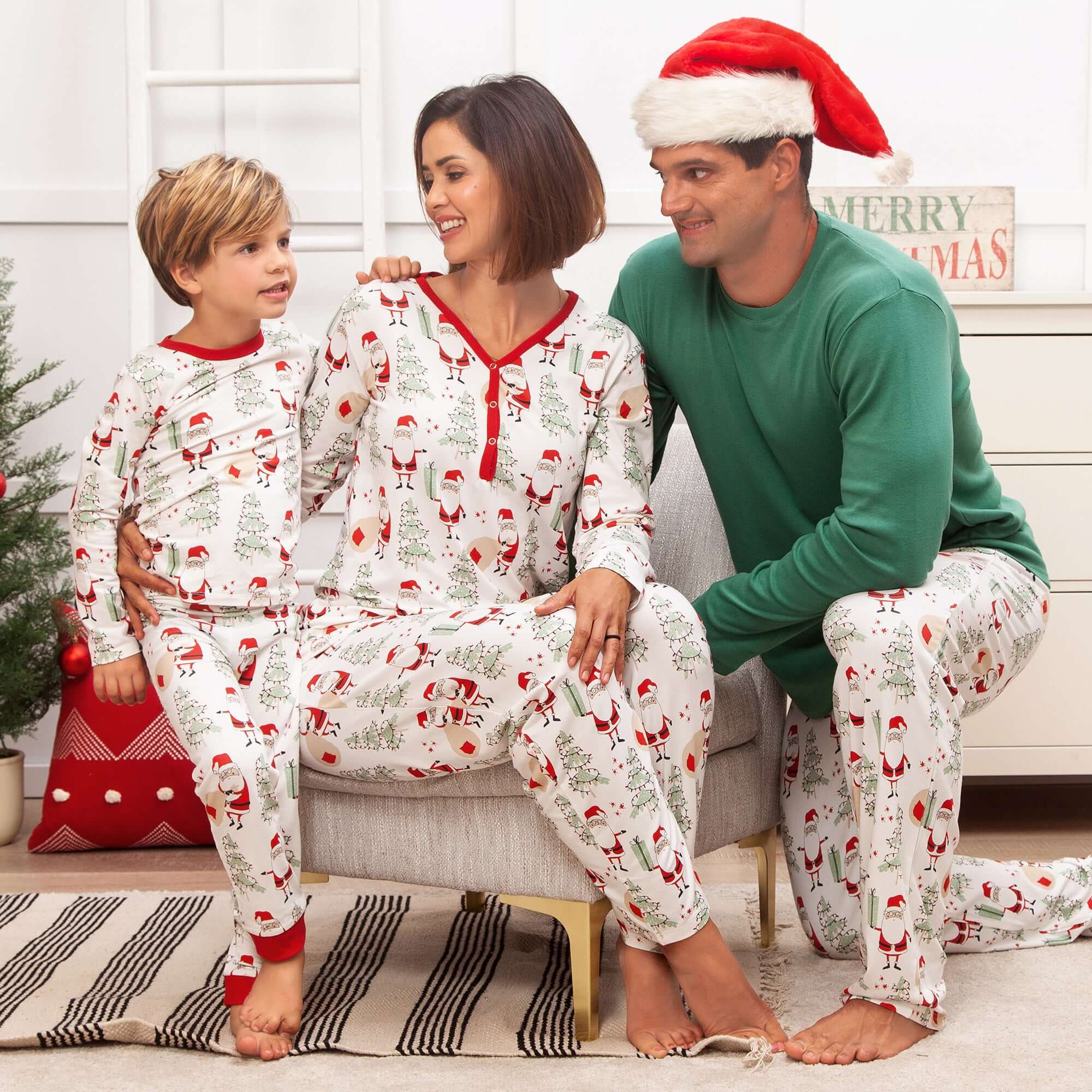 Christmas Santa | Bamboo Adult Pajama Pants | Milk & Baby