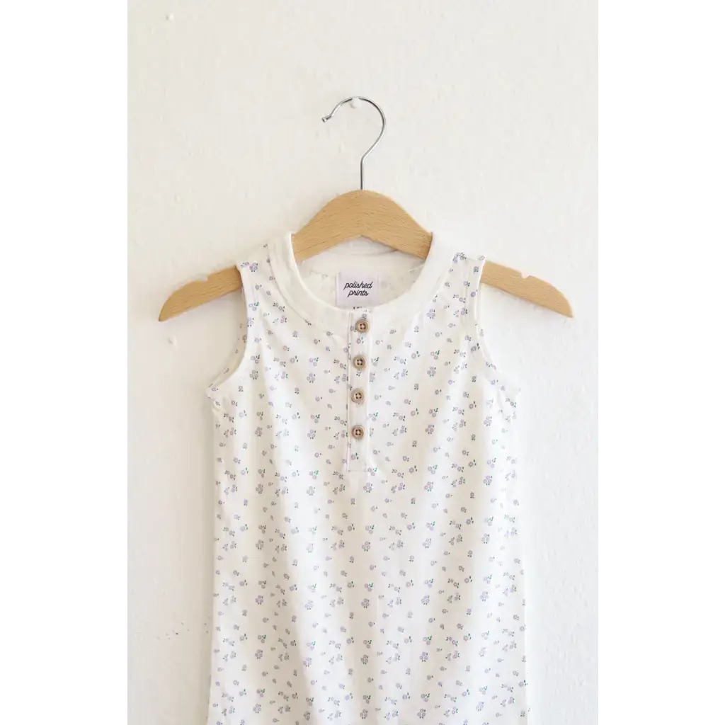 Floral Print Organic Cotton Henley Romper | Milk & Baby