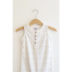 Floral Print Organic Cotton Henley Romper | Milk & Baby