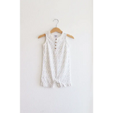 Floral Print Organic Cotton Henley Romper | Milk & Baby