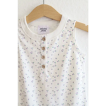 Floral Print Organic Cotton Henley Romper | Milk & Baby