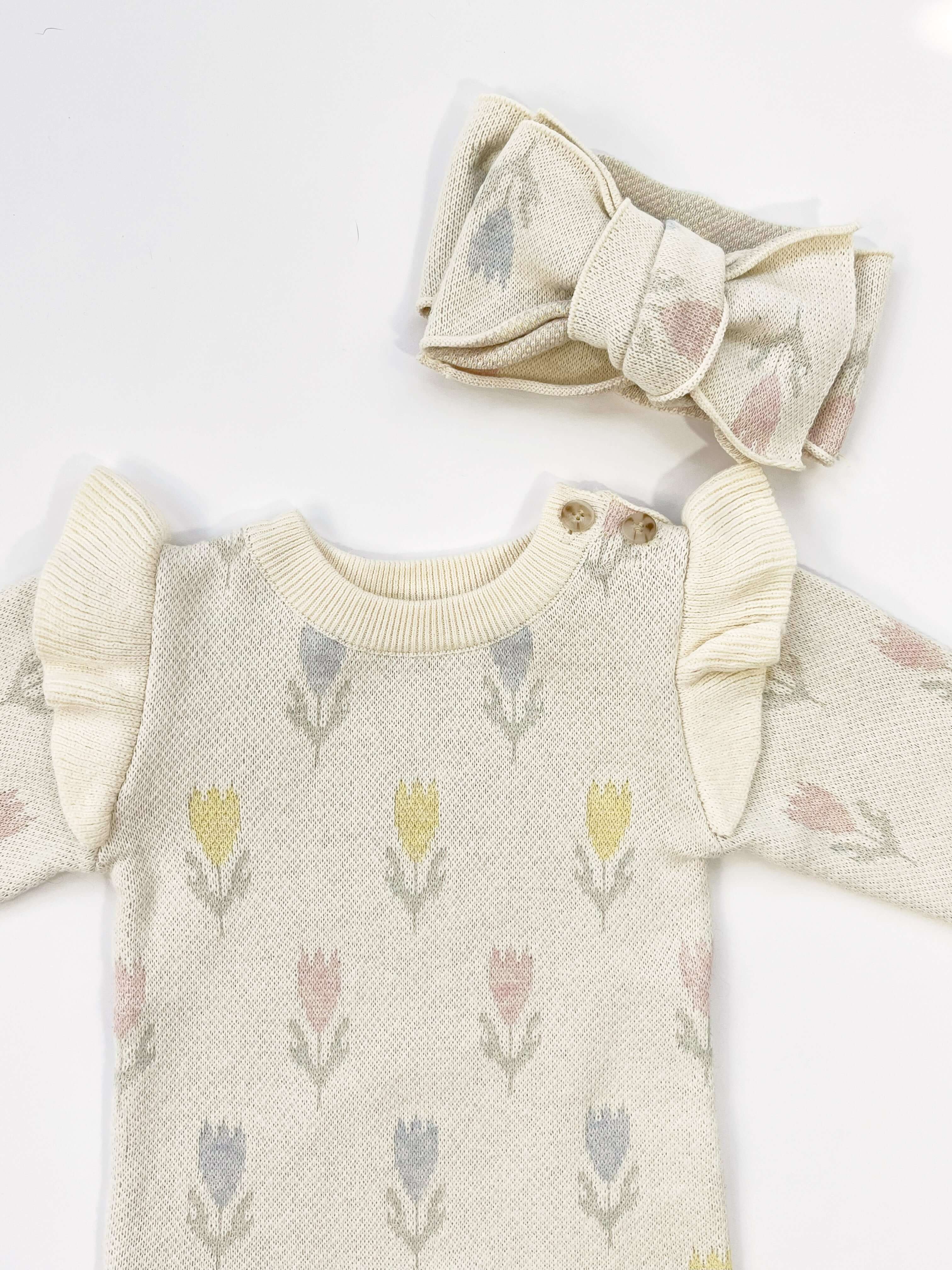 Luna + Luca Tulip Jacquard Jumpsuit | Milk & Baby