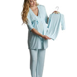 Whisper Blue Maternity & Nursing PJ & Baby Set | Milk & Baby