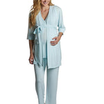 Whisper Blue Maternity & Nursing PJ & Baby Set | Milk & Baby