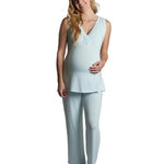 Whisper Blue Maternity & Nursing PJ & Baby Set | Milk & Baby