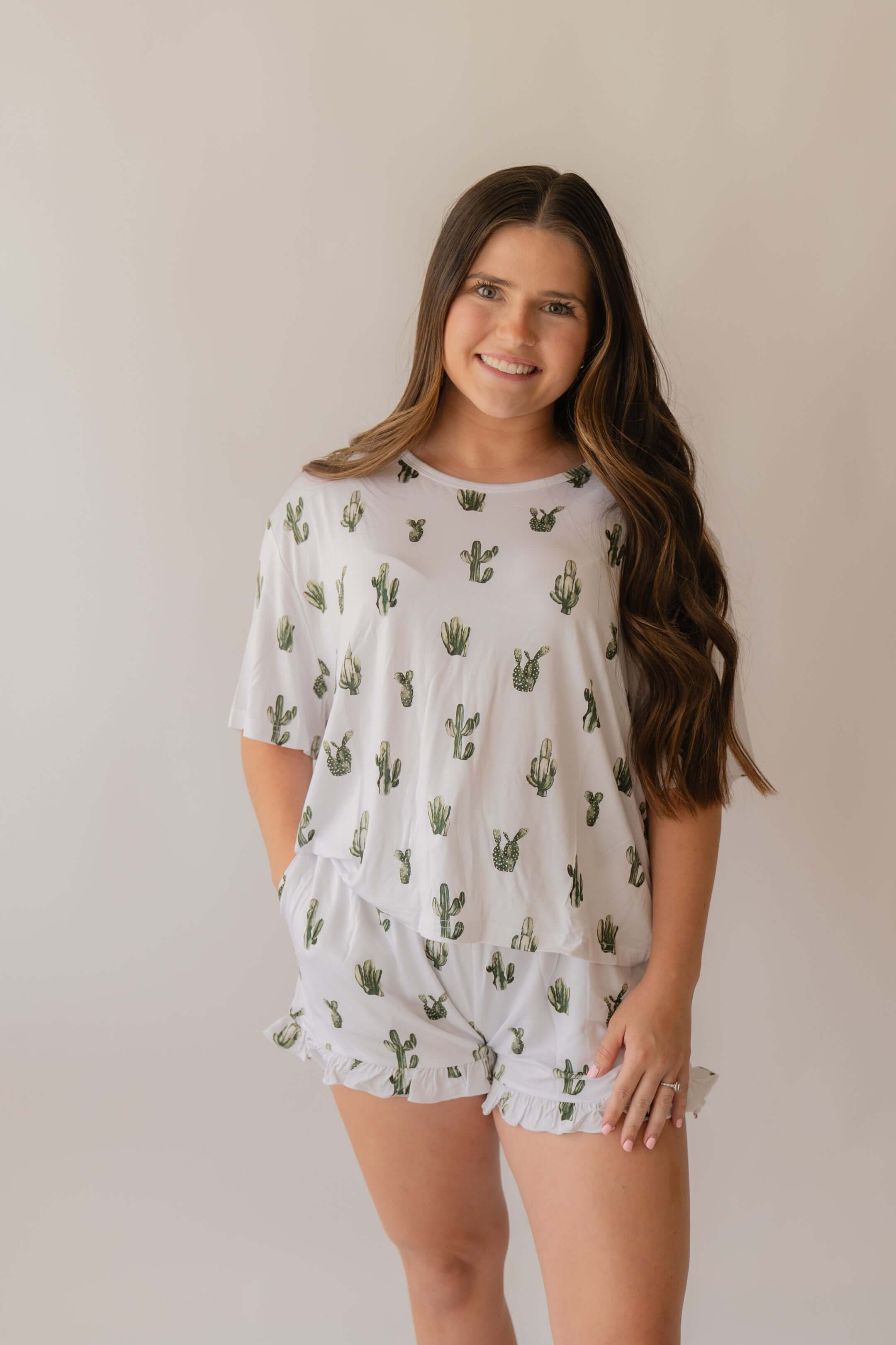 Cactus | Adult Women's Bamboo Short Set | Milk & Baby