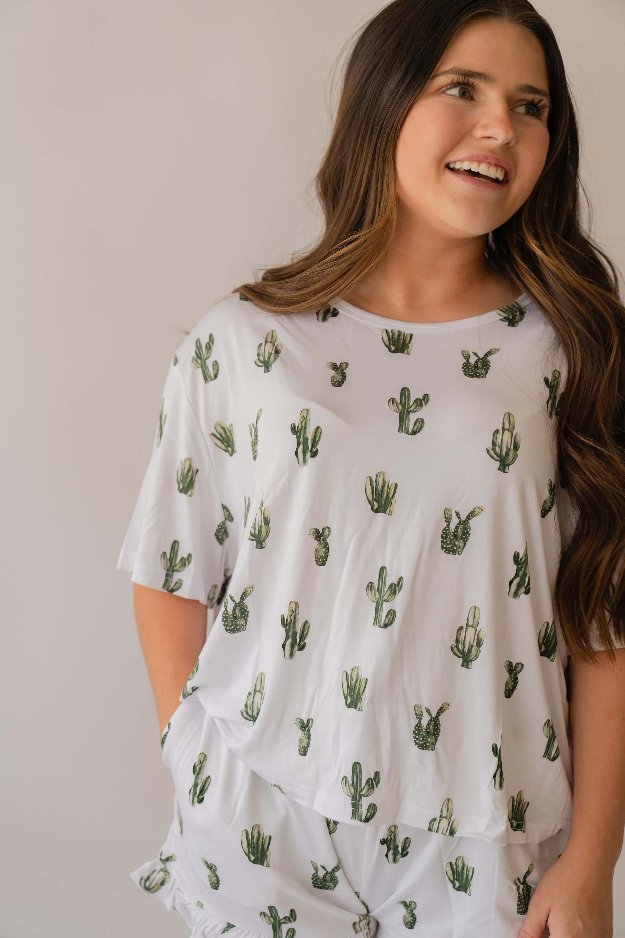Cactus | Adult Women's Bamboo Short Set | Milk & Baby