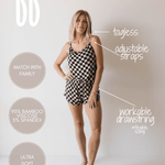 Black Checkerboard | Cami Women's Bamboo Set | Milk & Baby