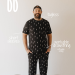 Midnight Lightning Bolt | Men's Bamboo Short Sleeve Pajama | Milk & Baby