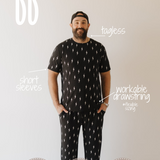 Midnight Lightning Bolt | Men's Bamboo Short Sleeve Pajama | Milk & Baby