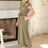Willow Cap Sleeve Linen Maxi Dress | Milk & Baby