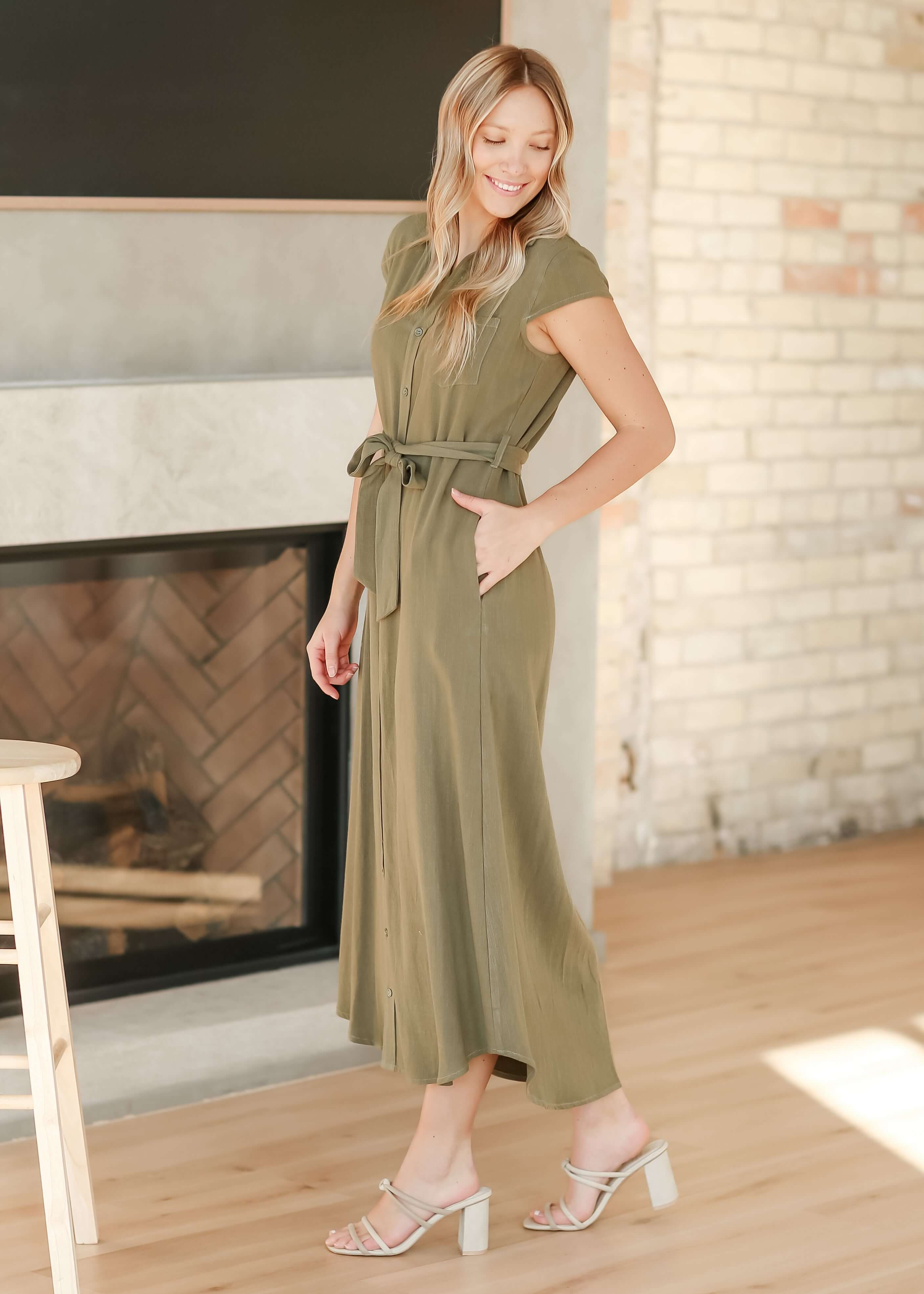 Willow Cap Sleeve Linen Maxi Dress | Milk & Baby