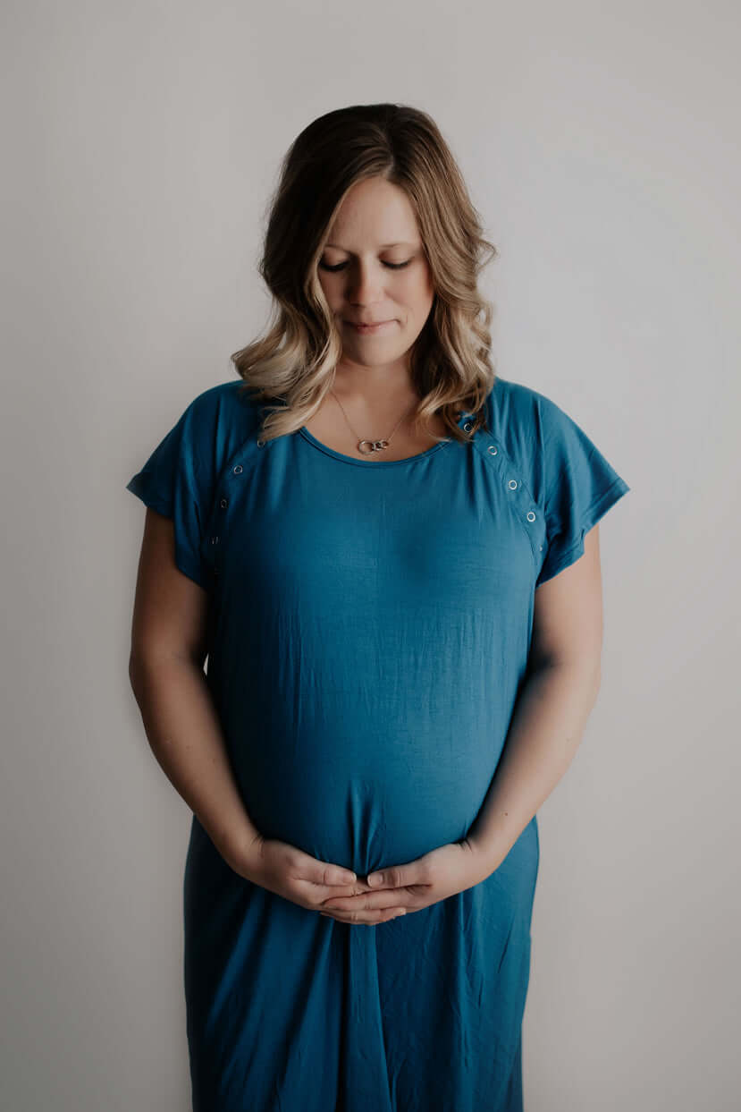 Blue Labor & Delivery Gown | Milk & Baby