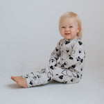 Tattoo Heart Heather Grey | Bamboo Zip Romper | Milk & Baby