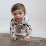 Tattoo Heart Heather Grey | Bamboo Zip Romper | Milk & Baby