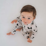 Tattoo Heart Heather Grey | Bamboo Zip Romper | Milk & Baby