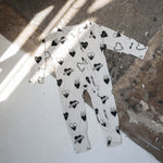 Tattoo Heart Heather Grey | Bamboo Zip Romper | Milk & Baby