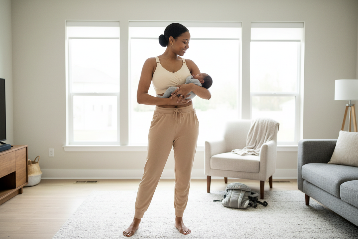 Hands-Free Pumping Sports Bras & Soft Joggers: Comfort and Mobility for Busy Days