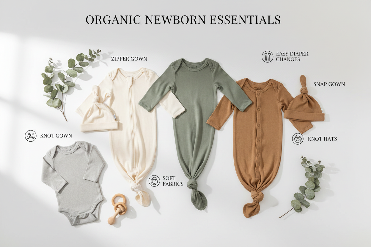 How to Choose the Best Organic Newborn Outfits: Gowns, Zippers, and Knot Hats Explained