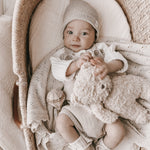 Luna + Luca Novelty Knit Romper - Heather Beige | Milk & Baby