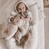 Luna + Luca Rib Detail Short Romper - Heather Beige | Milk & Baby