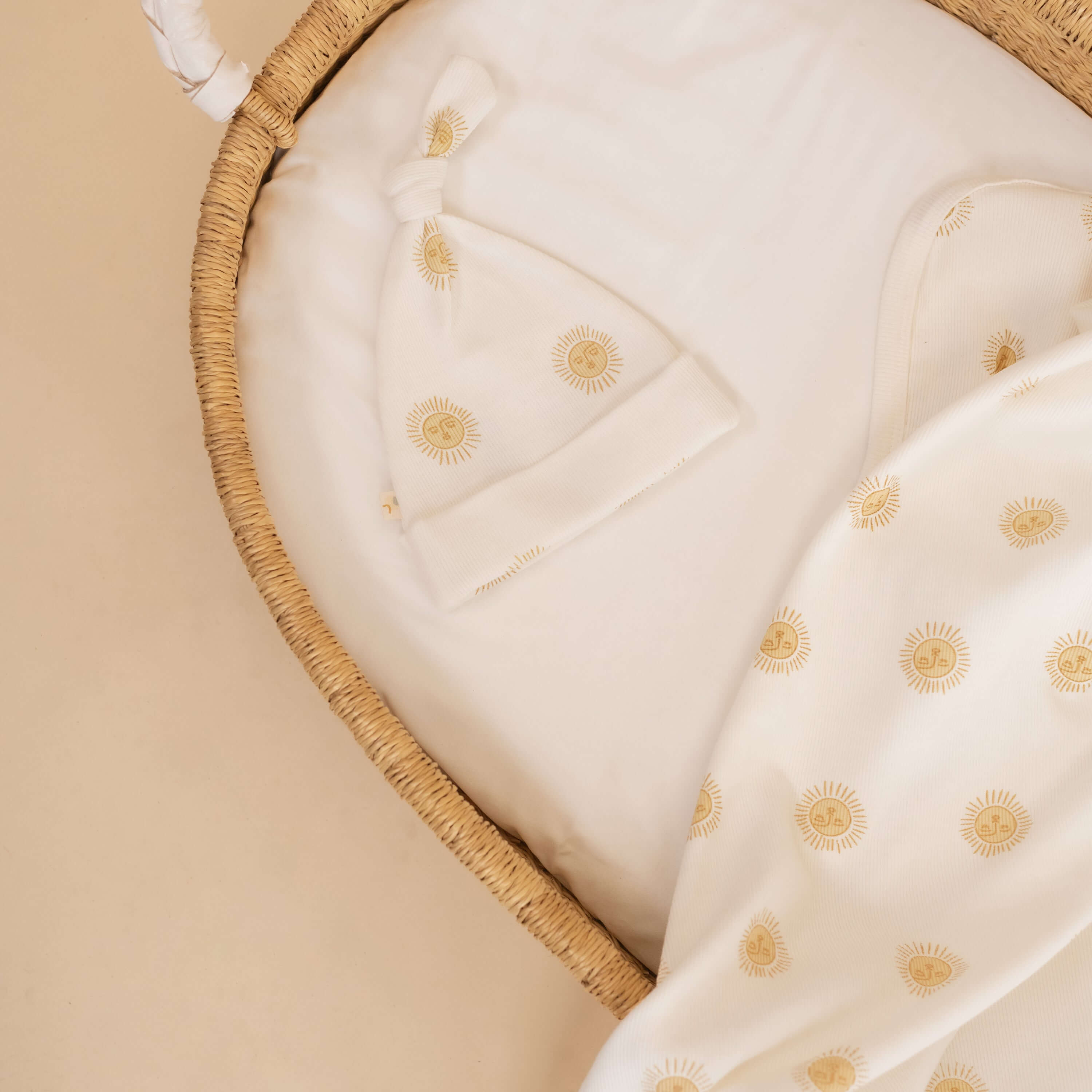 Summer Sun | Organic Swaddle Blanket & Hat Set | Milk & Baby