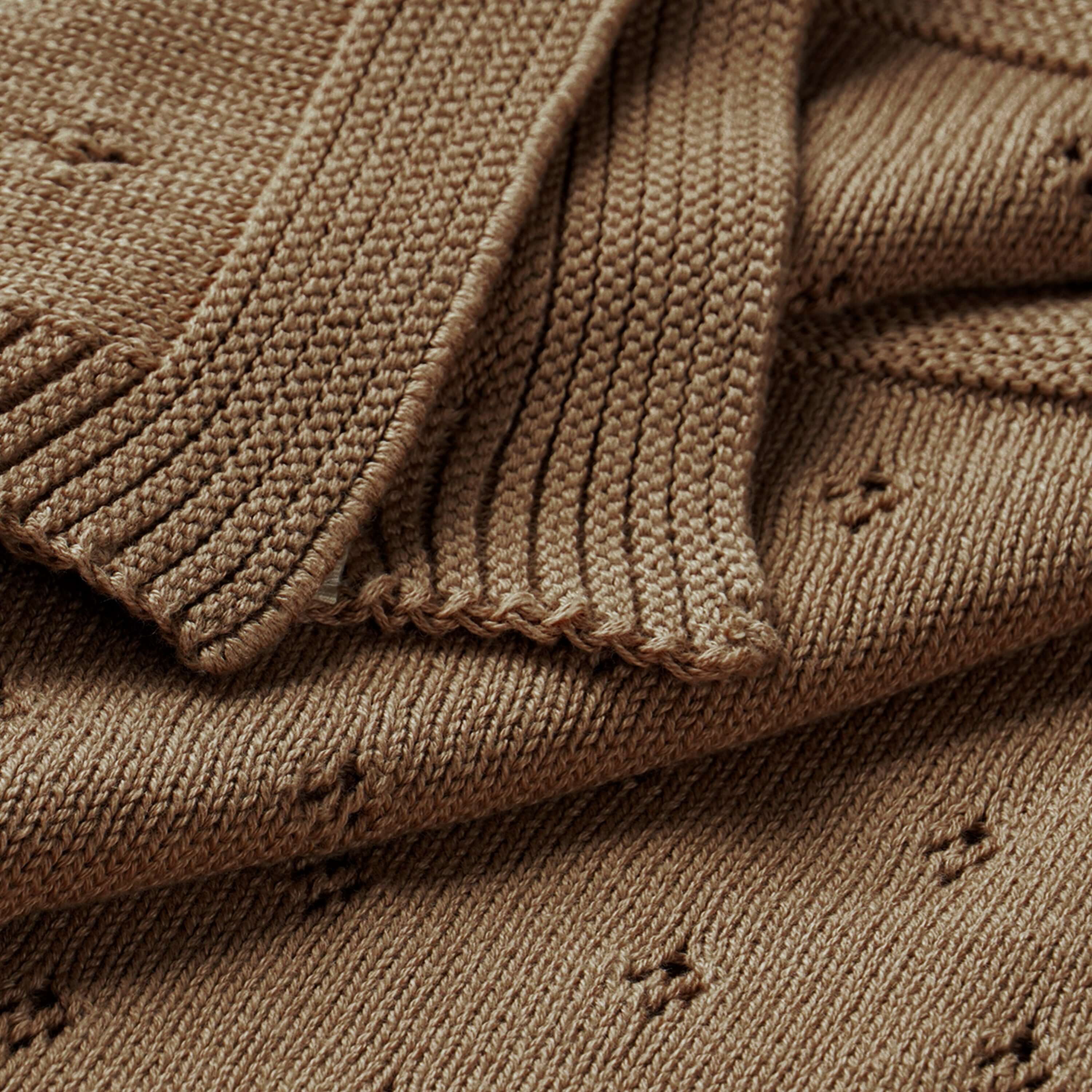 Brown | Organic Cotton Pointelle Baby Blanket | Milk & Baby