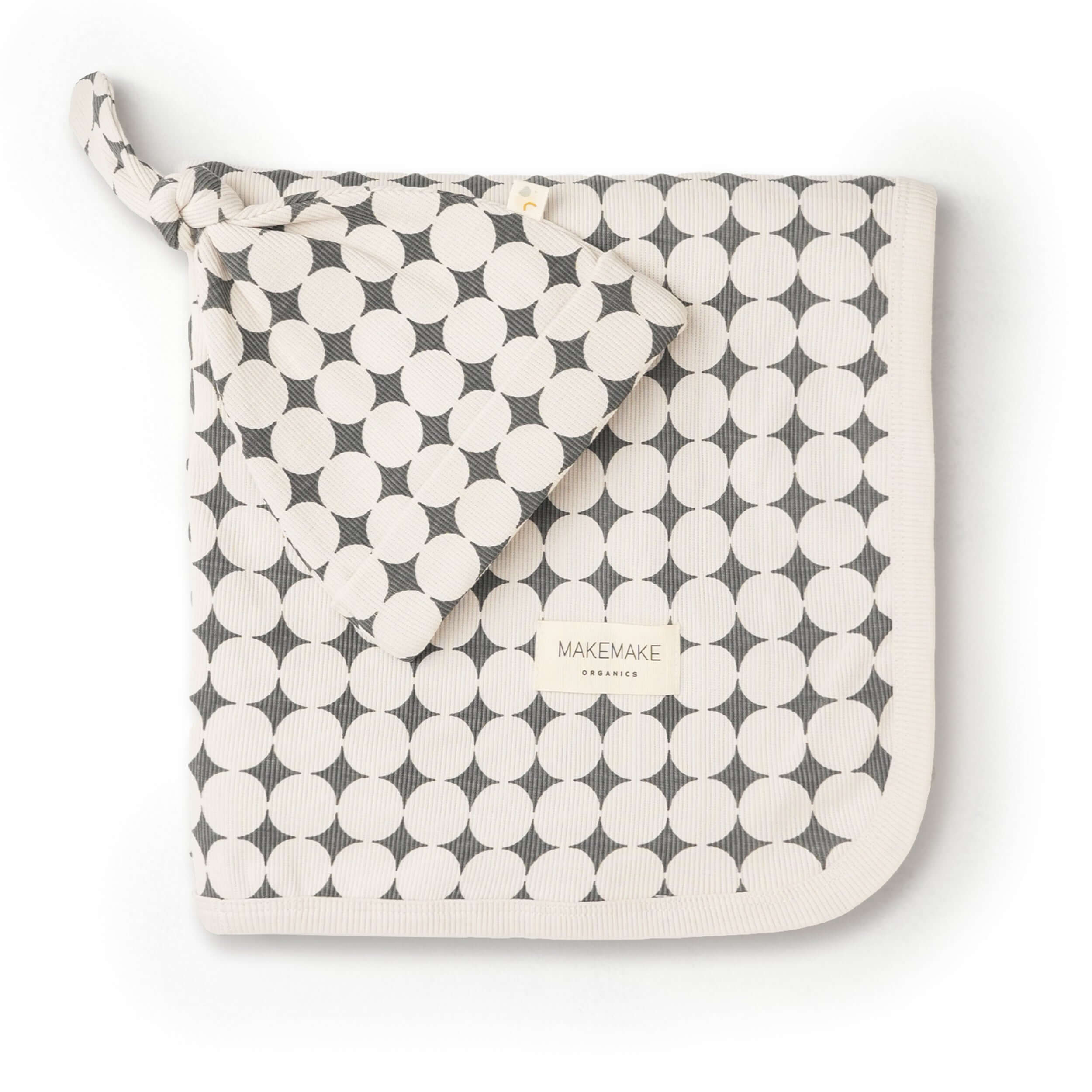 Mod Dots | Organic Swaddle Blanket & Hat Set | Milk & Baby