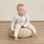 Sage Stripes | Organic Convertible Zip Romper | Milk & Baby