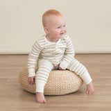 Sage Stripes | Organic Convertible Zip Romper | Milk & Baby