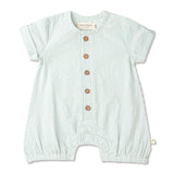 Green Stripes | Organic Short Bubble Romper | Milk & Baby