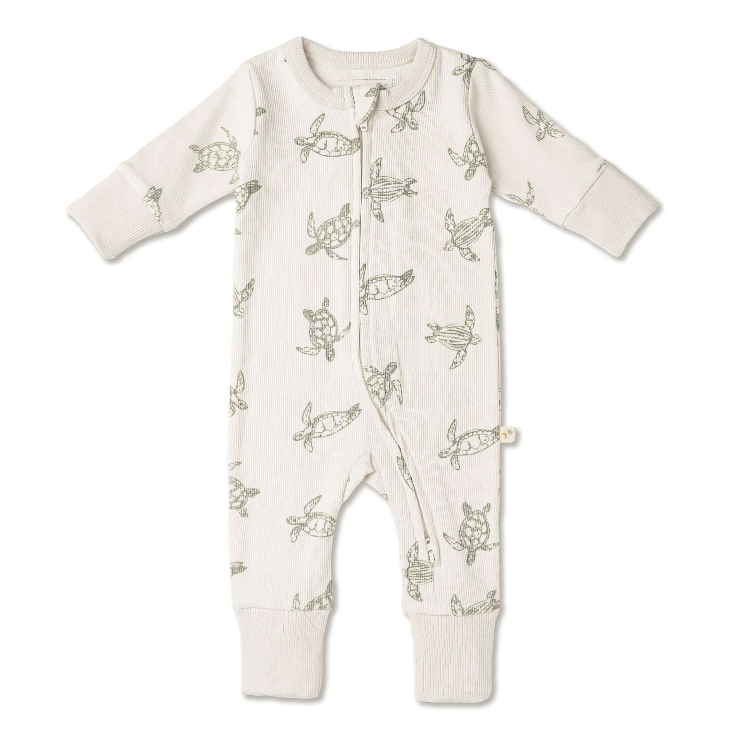 Turtles | Organic Convertible Zip Romper | Milk & Baby