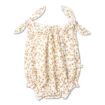 Organic Tie Shoulder Bubble Romper | Gardenia | Milk & Baby