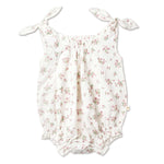 Organic Tie Shoulder Bubble Romper | English Roses | Milk & Baby