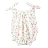 Organic Tie Shoulder Bubble Romper | English Roses | Milk & Baby