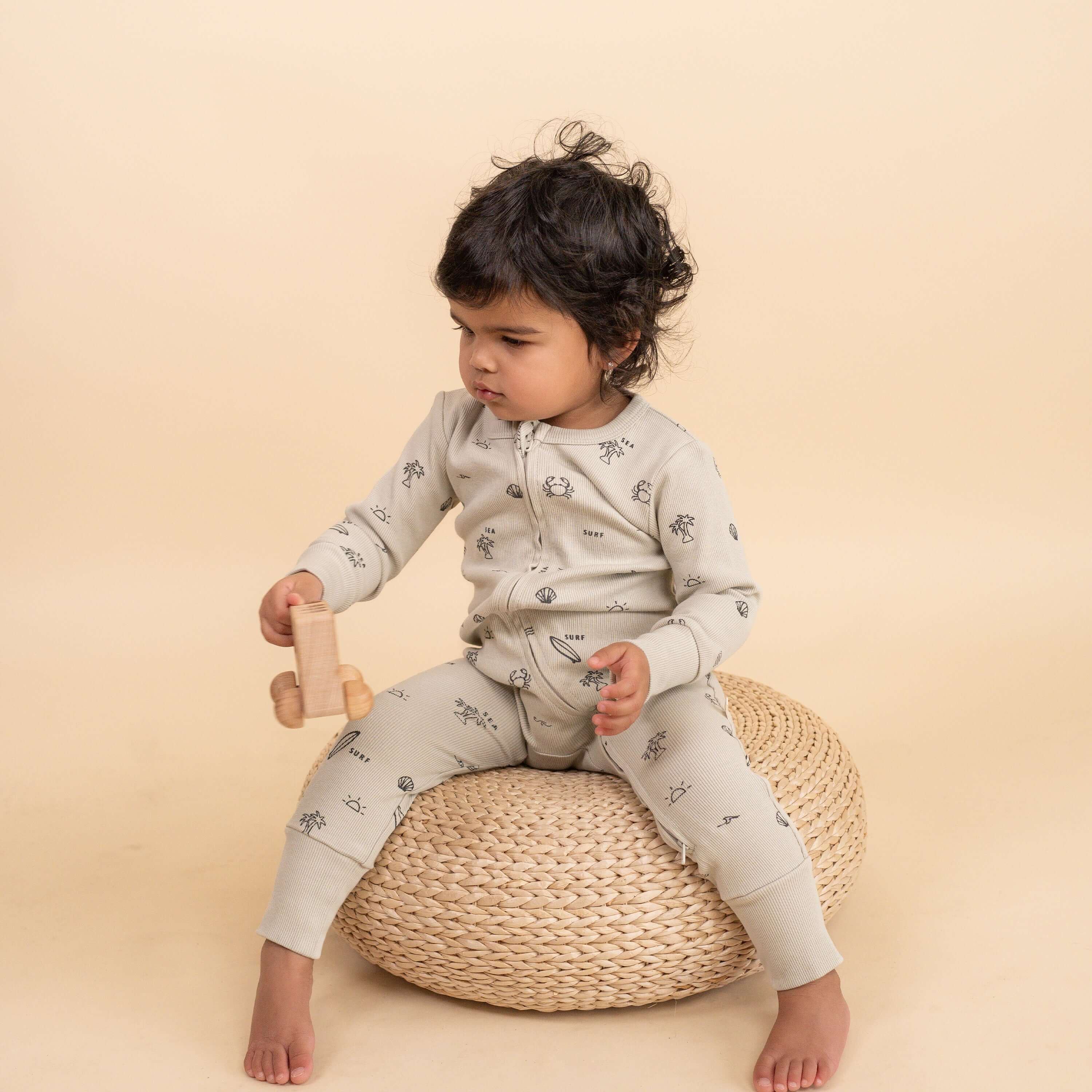 Surf | Organic Convertible Zip Romper | Milk & Baby