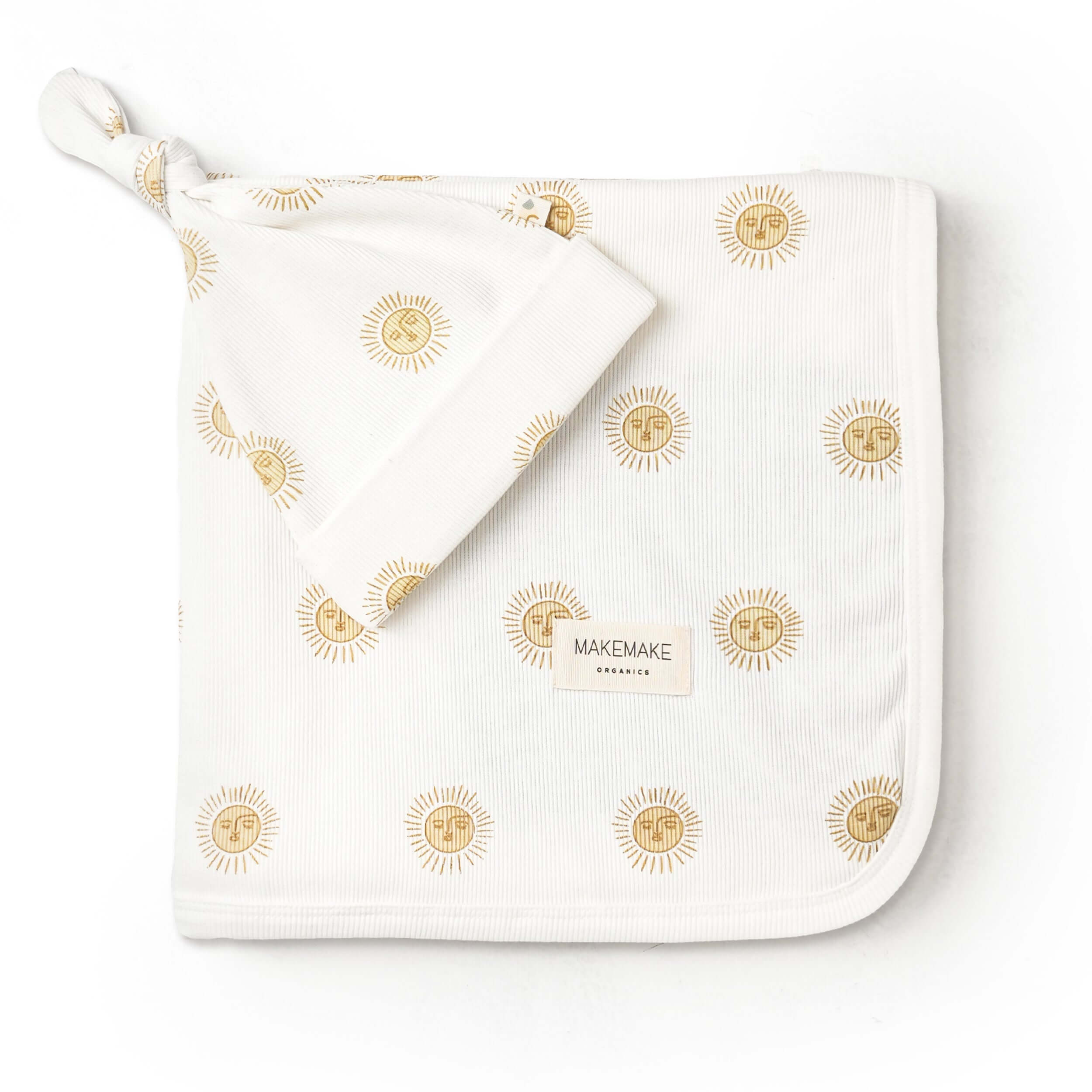 Summer Sun | Organic Swaddle Blanket & Hat Set | Milk & Baby