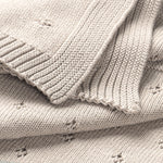 Beige | Organic Cotton Pointelle Baby Blanket | Milk & Baby