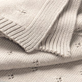Beige | Organic Cotton Pointelle Baby Blanket | Milk & Baby