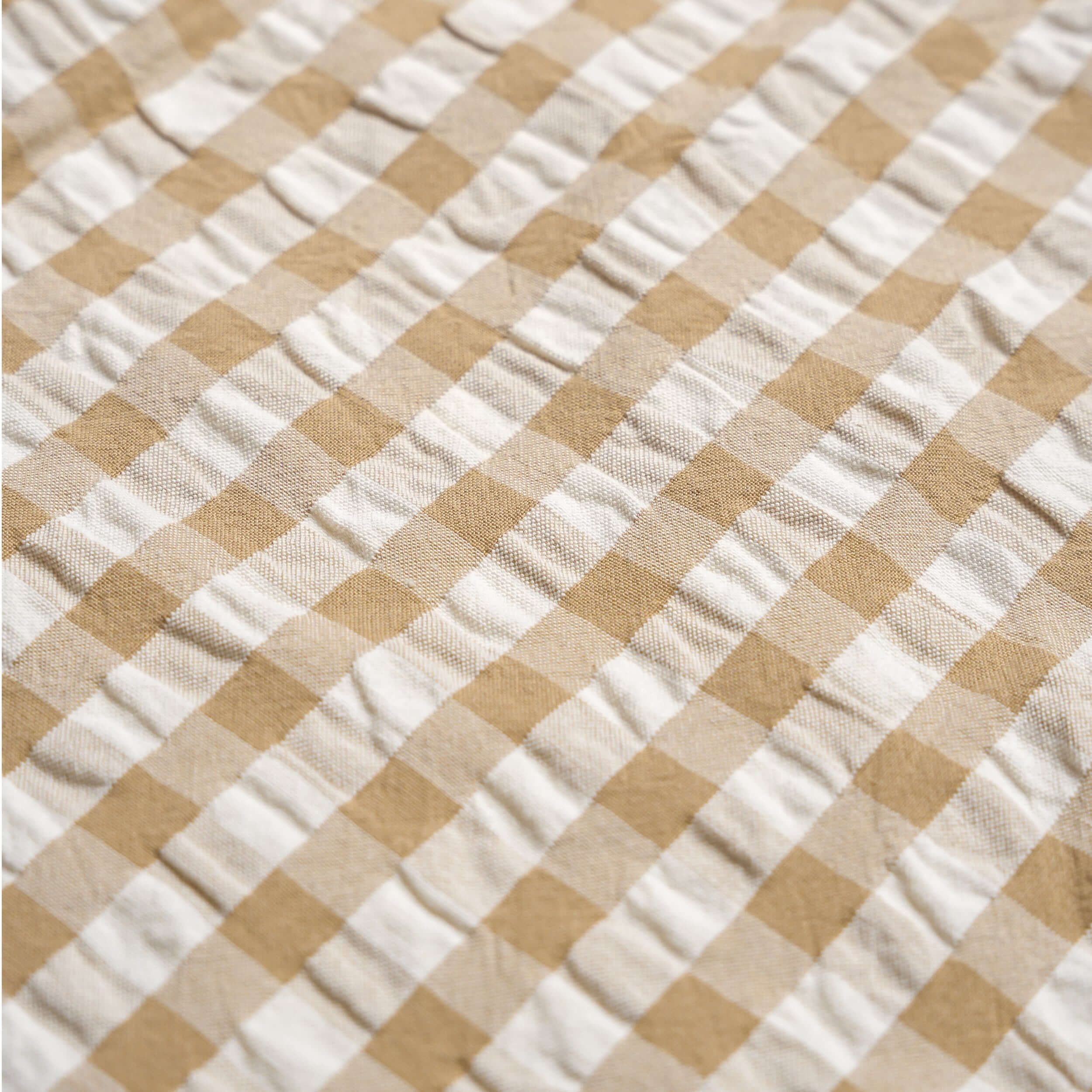 Brown Chequered | Organic Short Bubble Romper | Milk & Baby