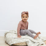 Dusty Rose Organic Snap Long Sleeve Ribbed Bodysuit | Milk & Baby
