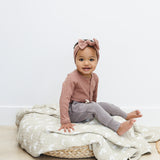 Dusty Rose Organic Snap Long Sleeve Ribbed Bodysuit | Milk & Baby