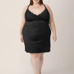 Lucille Maternity & Nursing Nightgown | Black | Milk & Baby